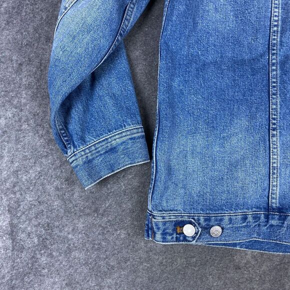 Madewell Jacket Womens Large Blue Denim Oversized Jean Trucker Y2K Button Up - Picture 9 of 13